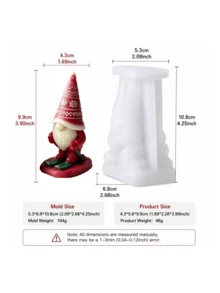 Knitted Hat Faceless Elf 3D Sculpture Silicone Candle Mold, Christmas Skiing Character Casting Mold, Holiday Tabletop Decoration And Holiday Gift DIY Craft Tool - Skiing Gnome - View 8