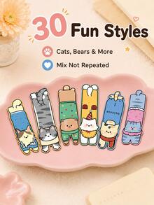 30 Buah Pembatas Buku Kertas Berbentuk Hewan Kartun Lucu, Pembatas Halaman Berbentuk Kucing & Anjing Kawaii, Pembatas Buku Dekoratif untuk Siswa dan Pecinta Buku - Berbagai gaya - View 5