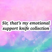 1/2/5pcs "Sir, That's My E Knife Collection"Stickers,Funny Text Waterproof Vinyl Decal, Weird Dark Humor Stickers,Suitable For Cars, Windows, Laptops, Trucks, Laptop, Water Bottle, Notebook, Tool Box, Knife Collector Gift Decor - A - View 2