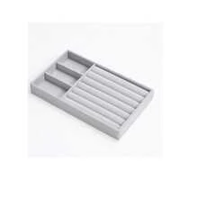 New Upgraded 3-Layer Dust-Proof Acrylic Jewelry Storage Box, Modern Rectangular Desktop Display And Storage Jewelry Box - Grey - View 12