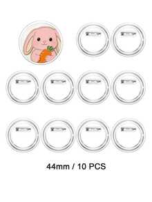 1pc/10Pcs Clear Round Blank Button Badge Blanks With Safety Pins, DIY Pin Badge Making Supplies, Handmade Craft Accessories(58mm/44mm) - DIY Badge - View 13