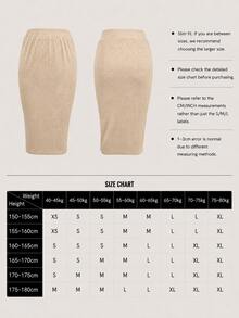 Women's Solid Color Sexy Bodycon Skirt - Khaki - View 8