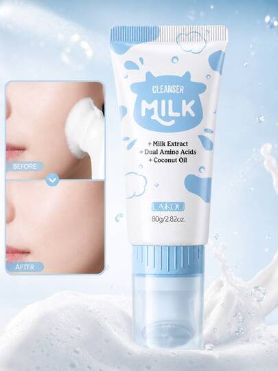 LAIKOU 1 Tube Gentle Hydrating, Milk Facial Cleanser, 80g Mild Nourishing Foaming Face Wash Deep Cleansing Facial Foam Daily Skincare Popular Beauty Cleansing Product