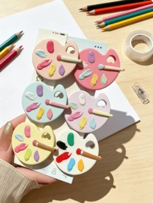 1pc Women Girls Cute Cartoon Funny Quirky Simulated Palette Hair Clip Alligator Hair Clip Hair Accessory, Suitable For Daily Wear Versatile Hair Accessory - Multicolor - View 9