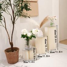 1pc/Set Ivory Cardboard Base, Foldable Cardboard Roman Column, Floor Display Column, DIY Base Box With Round Top Shelf, Suitable For Birthday, Floral, Gift, Wedding Decoration, Home, Room, Graduation, Party, Bachelor Party - Multicolor - View 7