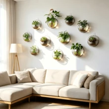 Wall-Mounted Transparent Acrylic Hydroponic Vase Fish Tank Plant Pot, Decorative Wall Hanging Ornament, Suitable For Living Room, Bedroom, Bathroom, Office - Fully Transparent Design + Landscaping Gifts - View 4