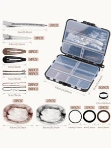 160 Pcs Hair Accessories Kit Complete Set With Bobby Pins Hair Clips Hair Nets Ties Storage Case For Ballet Dance Competition - 金色 - 查看 2