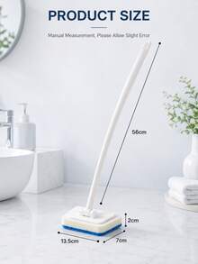 4/3/2pcs Long Handle Bathroom Sponge Brush, Multi-Functional Bathtub Tile Scrubber, Replaceable Brush Head, Lightweight Cleaning Tool, Suitable For Shower, Wall, Floor, Glass, Sink, Toilet, Kitchen Countertop, Home Bathroom Cleaning And Daily Use - Multicolor - View 7
