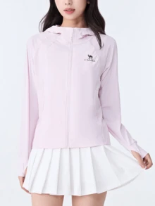 CAMEL CROWN Women's Knitted Sun Protection Clothing: Comfortable, Stylish, Breathable, And Suitable For Spring And Summer. - Morning  Powder - View 2