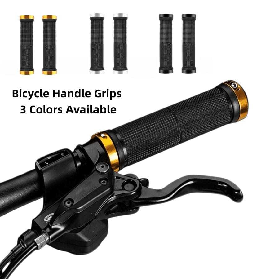 1 Pair Bicycle Handlebar Grips, Black, Black Gold, Black Silver 3 Colors Optional, Anti-Slip Lock-On Grip, Mountain Bike Cycling Accessories - Multicolor - View 1