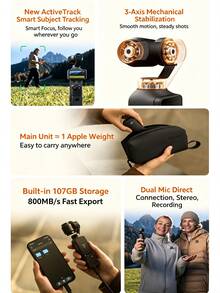 dji Pocket 4 Essential Bundle 口袋 Vlog 相機 1 吋 CMOS 4K/240fps 3 軸防震補償 2 倍無損變焦 動態範圍 內建儲存手柄 輕巧數位相機（全新僅啟動） - 查看 9