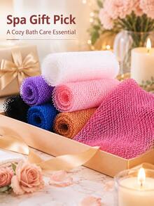 1pc African Mesh Long Bath Sponge, Unisex, Can Be Used For Body Exfoliation, Body Scrubbing, Back Scrubbing, Makes Skin Smooth, Stretchable Up To 66 Inches, African Net Sponge, Bath Accessories, Back Scrubber, Body Scrub Exfoliating - Multicolor - View 6