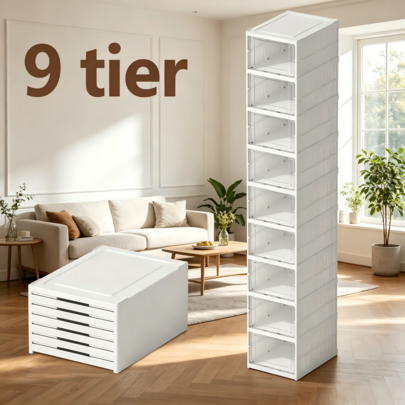 MOFOROCO Shoe Boxes/Organizer, Wardrobe Storage, Thicken Sturdy Plastic Shoe Storage With Door, Sneaker Container, Shoe Cabinet Shoe Rack For Entryway, Closet