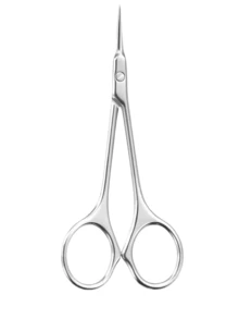 1pc Stainless Steel Ultra-Fine Curved Blade Cuticle Scissors, Multi-Purpose Precision Small Scissors For Eyebrows, Eyelashes, Nails, Beauty And Grooming - Silver - View 7