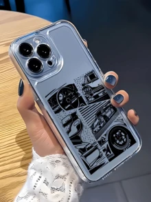 1件太空風個性化極簡全包覆TPU防摔手機殼，適用於Apple 18 17 16 15 14 13 12 11 Pro Max，保護殼Air，兼容三星系列 - 彩色 - 查看 2