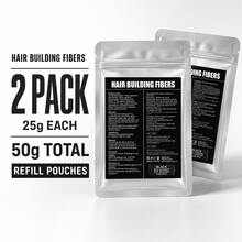 Hair Thickening Fiber Powder Refill 2 Bags 25g*2 Total 50g Multi-Color Options Natural Hair Visual Filling Unisex Hair Filler Powder Waterproof Sweat-Resistant Long-Lasting Non-Fading - Multicolor - View 1