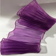 2 Yards Mermaid Iridescent Yarn Gradient Ruffle Three-Dimensional Pleated Large Lace Organza Fabric Decorative Accessories Fabric - Purple - View 6