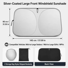 Car Sunshade, Large Size Car Front Windshield Sunshade, Foldable Front Window Sunshade With Storage Bag, UV Protection Heat Insulation Cooling Cover, Sedan, SUV, MPV, Van, Truck Interior Dashboard Protector, Summer Car Accessories, Car Travel Essentials - Multiple Styles - View 21