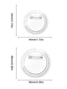 1pc/10Pcs Clear Round Blank Button Badge Blanks With Safety Pins, DIY Pin Badge Making Supplies, Handmade Craft Accessories(58mm/44mm) - DIY Badge - View 10