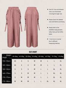Autumn Back To School Commute Cargo Pocket Casual Sports Long Pants Pink - Pink - View 6