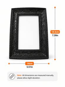 Vintage Black Picture Frame, Ornate Baroque Style Photo Frame With Floral Relief Details, Antique Style Desktop Display Stand, Suitable For Family Photos, Portraits And Art Prints, Gothic Decor, Suitable For Desk, Bookshelf, Mantel, Study, Library And Office - New - View 10