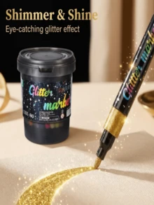 24-Color - 120-Color Children's Flash Markers, With A Flash Effect, Suitable For Photo Album Handmade DIY And Children's Art Supplies - Multicolor - View 2
