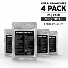 Hair Thickening Fiber Powder Refill 4 Bags 25g*4 Total 100g Multi-Color Options Visual Fill For Hairline And Crown Area Unisex - Multicolor - View 1
