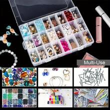 24-Grid Transparent Plastic Storage Box With Secure Lid - Plastic Storage Box With Adjustable Dividers, Multi-Functional Jewelry, Beads, Craft Materials And Small Tools Organizer - Compact Design, Easy Classification And Storage, Jewelry - Multiple Styles - View 2