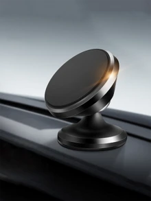 1pc Metal Round Mini Magnetic Phone Holder, Car Multi-Function Phone Navigation Mount, Car Dashboard Mount - Multicolor - View 15