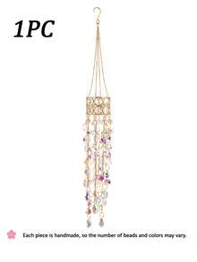 1pc Bell Flower Sun Catcher, Colorful Rainbow Maker, Floral Pattern, Reflective Decorative Wind Chime, Suitable For Balcony, Garden, Home Decor, Nature Lover Gift, Spring/Summer Decoration - Multi-color - View 10