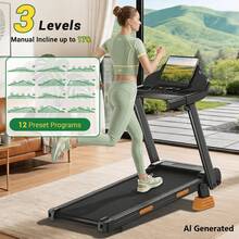 CURSOR FITNESS 17% Incline Treadmill With Home, Portable Treadmills For Home With Handle,Treadmills For Home And Office, 300 Lbs Weight Capacity. - 查看 5