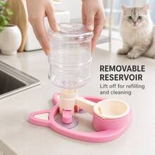 Dispenser Air Gravitasi Bahan ABS Baru untuk Kucing, dengan Tangki Air Transparan yang Dapat Dilepas, Mulut Mangkuk Kompak, dan Alas Terbuka. - 1L - View 6
