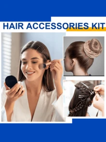 160 Pcs Hair Accessories Kit Complete Set With Bobby Pins Hair Clips Hair Nets Ties Storage Case For Ballet Dance Competition - 金色 - 查看 9