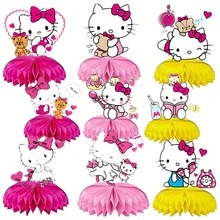 Panini Hello-Kitty 蜂巢桌飾中心裝飾，可愛卡通角色桌面裝飾品，生日派對裝飾用品 - 彩色 - 查看 10