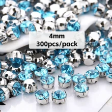 100顆 4mm/6mm/8mm 圓形亮面多色手工玻璃縫製水晶水鑽裝飾珠 DIY 配件，適用於裝飾衣服、洋裝、包包、鞋子、胸針、耳環與手工藝品 - 彩色 - 查看 30
