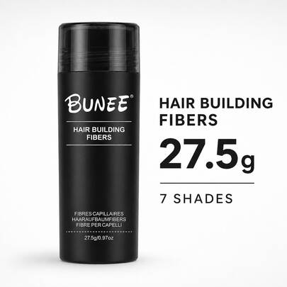 BUNEE Hair Thickening Fiber Powder 27.5g, 7 Colors Available, Natural Hair Visual Filling, Suitable For Hair Part, Crown And Hairline Areas, Unisex
