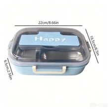 3-Compartment Large Capacity Stainless Steel Inner Liner High-End Minimalist Elegant Style Daily Happy Lunch Box/Bento Box Suitable For School/Work/Camping/Hiking/Business Trip - Purple - View 8