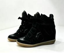 2026 New ISA Sneakers, Women's Vintage Casual Shoes With A Round Toe. Features A Hidden Heel For Extra Height. - 黑色 - 查看 1