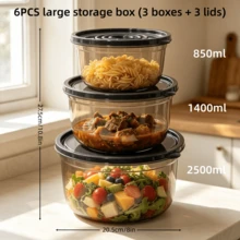 14pcs Multi-Size Round PP Food Storage Containers, No Seal Ring Structure, Stackable And Nestable, Oven , Dishwasher , Suitable For Refrigerator And Daily Food Preservation - Multicolor - View 14