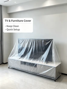 Disposable Dust-Proof Bed Cover, Extra Large Thick Transparent Sofa Dust Cover For Home Furniture, Daily Use - Multicolor - View 4