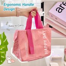 1pc Printed Lunch Bag, Dopamine Color Palette, Portable Design, Waterproof & Dustproof, Suitable For Storing Lunch Boxes, Utensils, Etc., Ideal For Picnic, Camping, Office Lunch, School Meals - Multicolor - View 9