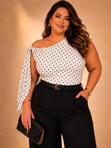 Plus Size Blouses - Puncte albe 2 - Vizualizare 5