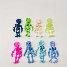 Figur Kerangka Mini Cetak 3D dengan Sendi yang Dapat Digerakkan Sepenuhnya, Ornamen Lelucon Kreatif, Dekorasi Meja Halloween - MultiWarna - View 8