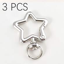 2/3/4pcs Rotating Star Keychain Zinc Alloy Bag Hardware Spring Buckle Metal Ring Open Spring Loop, Perfect For DIY, Jewelry Metal Keychain Metal Shape Spring Buckle, Outdoor Metal Keychain Key Chain Bag Clip Hook Dog Chain Buckle Suitable For Phone Bag Keychain Hook Bag Clip, Handmade DIY Accessories, Halloween, Christmas - Multicolor - View 9