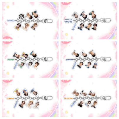 8PCS ORTIS Acrylic Keychain Pendant KEONHO JAMES Fan Support Charm
