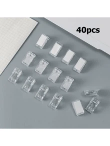 Self-Adhesive Clips, Wall Tapestry Clips, Plastic Adhesive-Backed Clips, Small-Sized Hook Spring Clips, Double-Sided Adhesive Spring Clips, Suitable For Posters, Photo Paper, Banner Hooks, For Home And Office Use, Adhesive Shape Randomly Dispatched - Clear - View 8