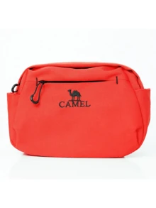 CAMEL CROWN 男女通用斜挎包，小型肩背包，適合戶外運動、健身、騎行、休閒胸包 - 紅色 - 查看 1