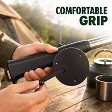 Hand‑Crank BBQ Blower, Portable Hand‑Operated Fan Air Blower, Manual Fire Starter Tool For Outdoor Camping, Barbecue, Fire Pit - Multi-color - View 8