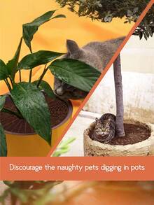 Round/Square Plant Pot Cover Plant Protection Shields,Center Hollowed-Out Grid With Soil Protection Devices,Flower Pot Protective Guard,Flowerpot Guardrail,Anti-Cat&Dog Digging Flower Pot Mesh Enclosure,Ideal Gift For Gardening Enthusiasts,Can Be Cut - A - View 5