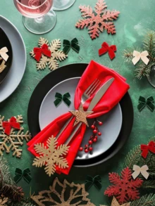 50/100/200pcs Mini Christmas Velvet Bow, Red, Green, Cream | Christmas DIY Crafts, Small Christmas Ribbon Bow, Christmas Tree Decorations Sewing Scrapbook Gift Packaging - Three-color Bow - View 4